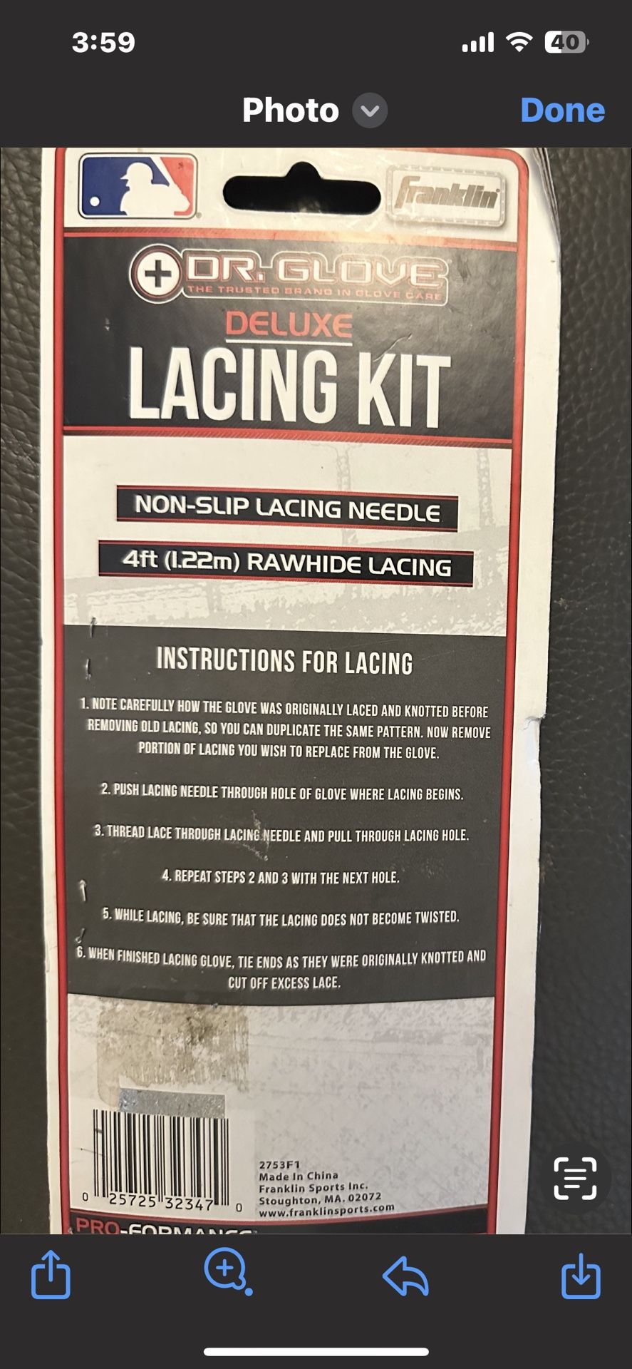 Franklin Dr. Glove Deluxe Lacing Kit