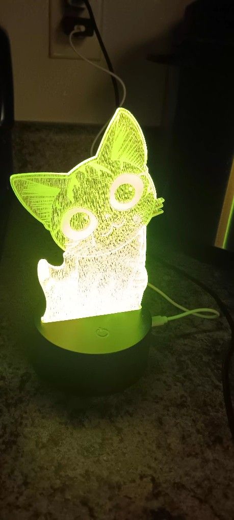 3D Cat Illusion with 7 Changing Colors