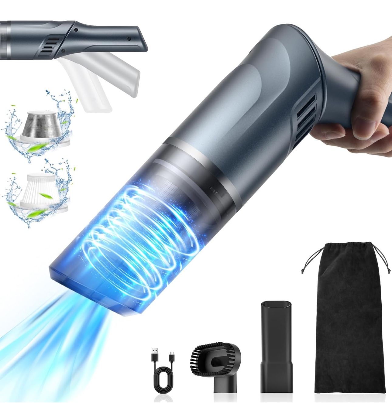 BRAND NEW Handheld Lightweight Vacuum Cordless Rechargeable 120W/12kPa Powerful Suctionwith Rotatable Handle for Car Home Pet & Office