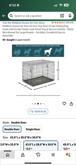 2 Large Folding Dog Crates