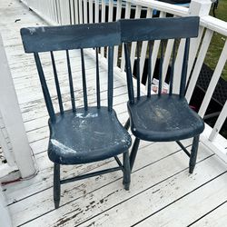 2 Painted Wooden Chairs 