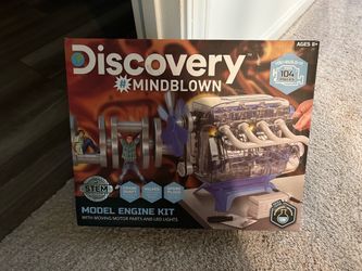 Discovery #Mindblown Model Engine Kit STEM, Moving Motor Parts & LED Lights