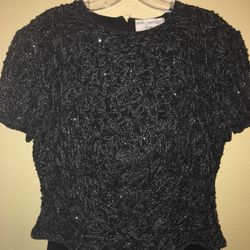 Dress - Beaded Top with Satin Long Skirt