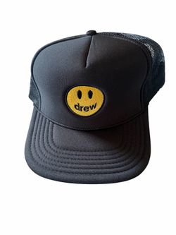 Drew House Trucker Hat Black Adjustable Mesh Back Smiley Face Logo Men