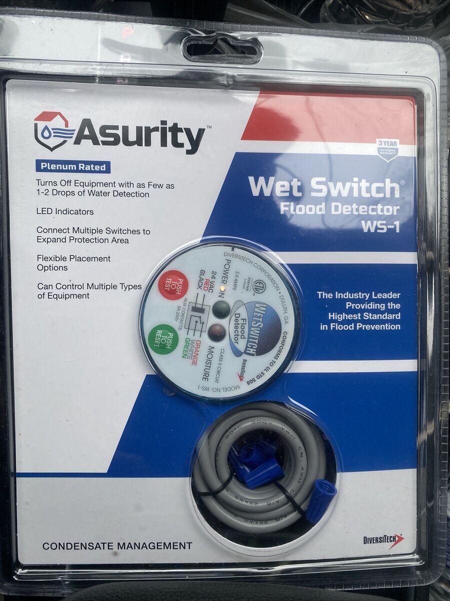 DiversiTech Asurity Wet Switch Flood Detector WS-1 brand new factory sealed
