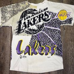Vintage Lakers Pure Magic AOP Graffiti Shirt Size Small