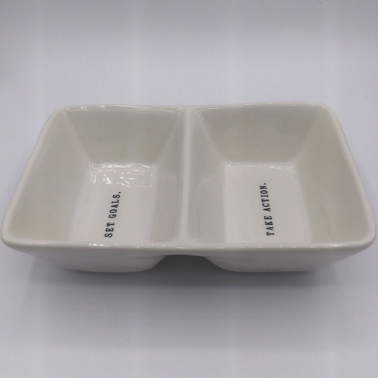 NEW Rae Dunn double tray 'Set Goals. Take Action.'