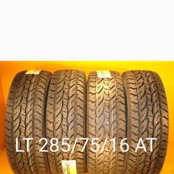 4 New Tires For Sale 285/75/16 LT AT 10ply All Terrain We Service Motorcycle Tires