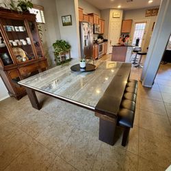 Square Dining Table W/ 2 Benches