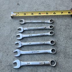 3/8" Combination Wrench Lot Sale. Asking 10.