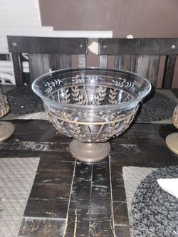 Princess House Large Bowl And Metal Holder