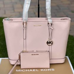 Michael Kors Jet Set Travel Large Tote (New), with wallet (EUC)in gift box/ set MK en caja de regalo