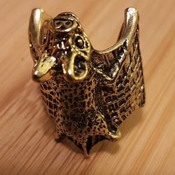Bat Ring Adjustable Silver Or Gold