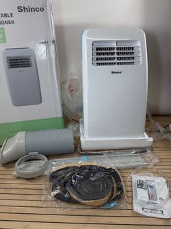 Shinco 8000 BTU Portable Air Conditioner 3-in-1, 350 Sq Ft, Remote, White