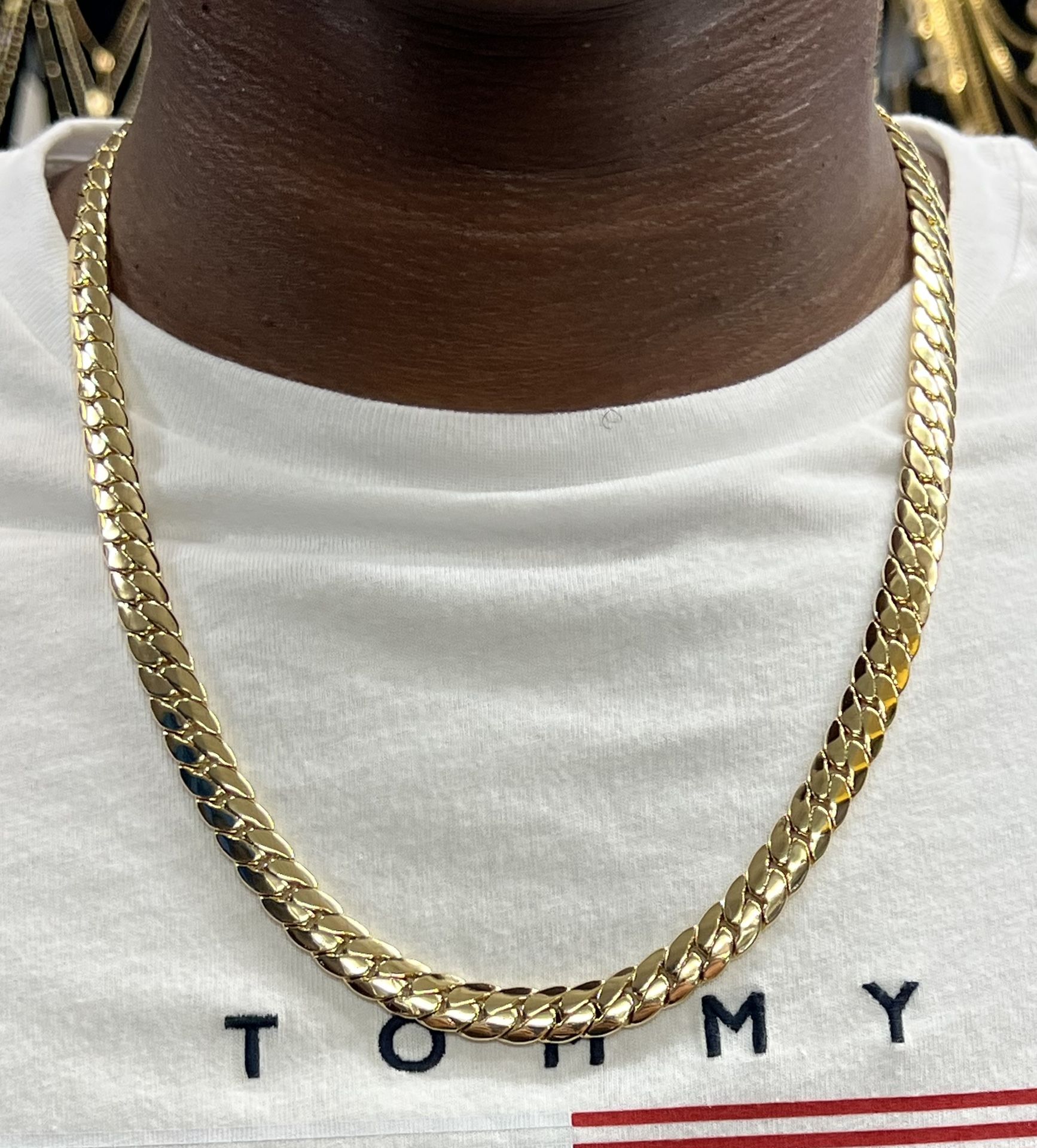 14k Premium Gold Plated Stamped Close Links Cuban Necklace 