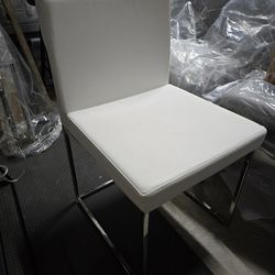 Calligaris white leather dining chairs - 4 total