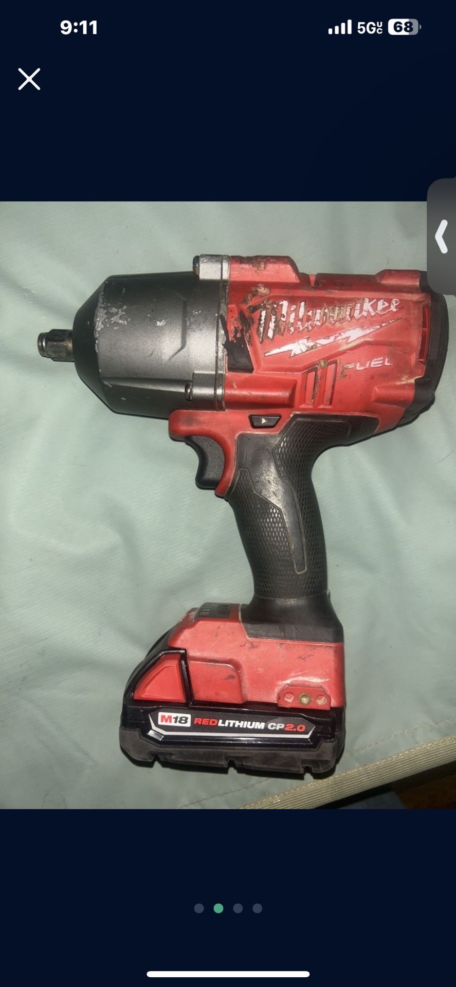 Milwaukee M18 FUEL 1/2β Impact Wrench (Tool, charger &(1) Battery