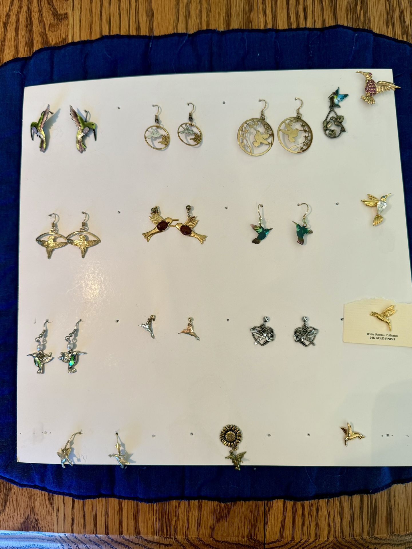 Hummingbird Earrings And Pins
