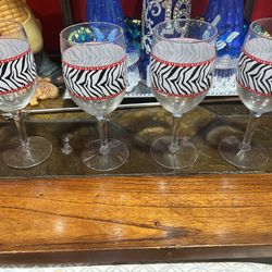 Zebra Wine Glass