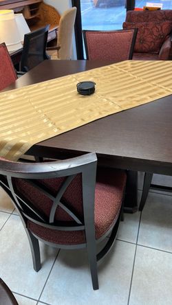 Dark Wood Dining Table with Chairs Used