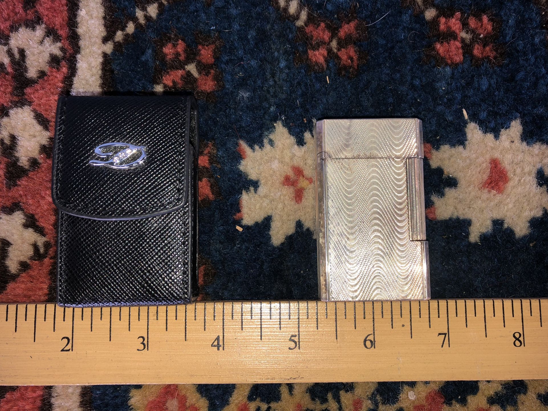 Rare Vintage DuPont Silver Plate Davidoff Lighter & Case