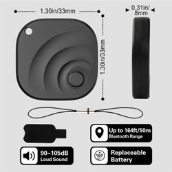 Smart Tag Pro, Bluetooth Luggage Tracker. Works with Apple Find My (iOS Only), Item Locator for Key, Luggage, Backpack, Wallet, IP67 Waterproof, Black