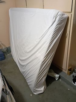 Like new Purple queen mattress and nice frame