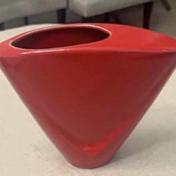 Mid-Century Modern Red Asymmetrical Toyo Vase