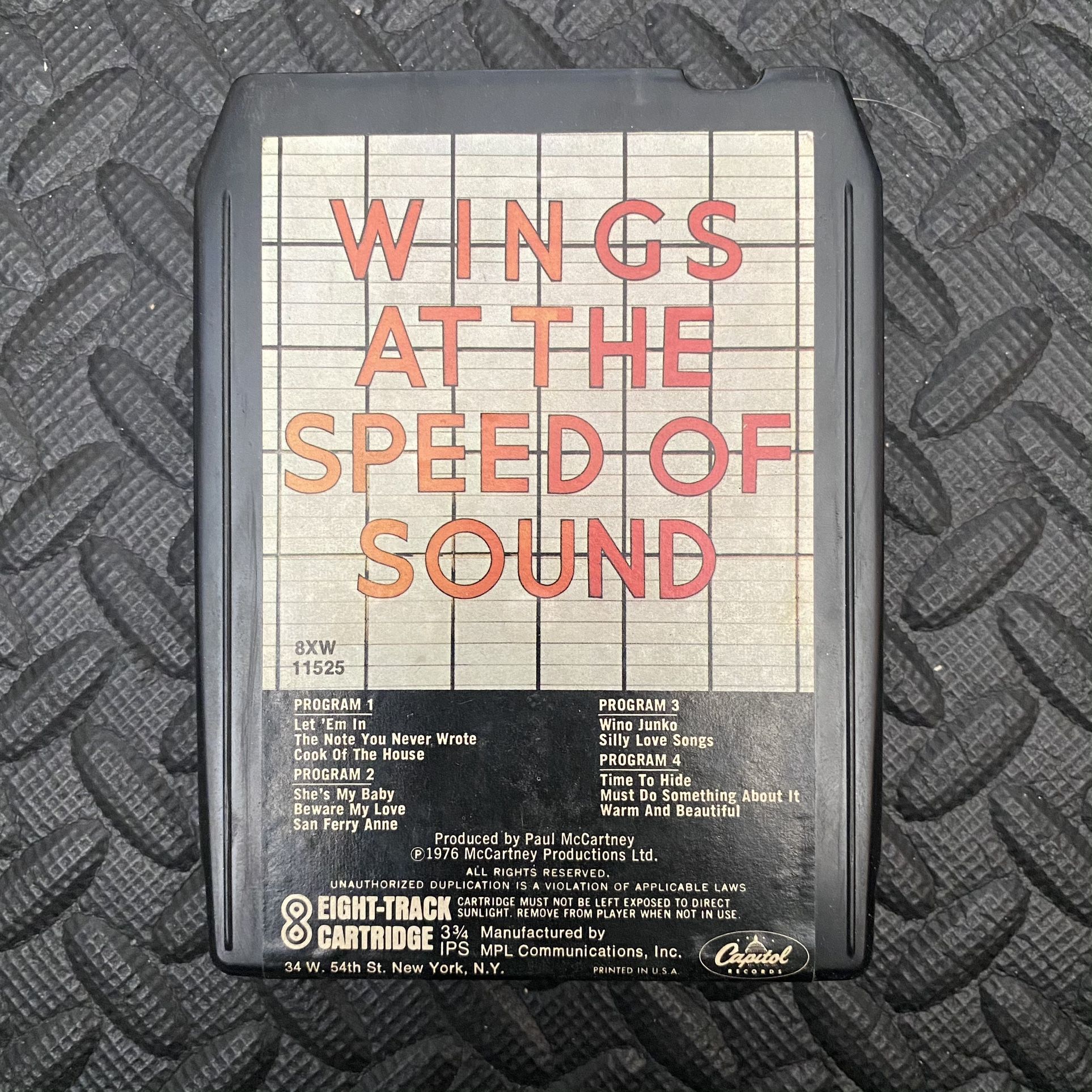 Wings - At The Speed Of Sound Audio Music Album 8 Track Tape