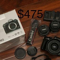 Canon Eos M5 Like New With 2 Lenses 