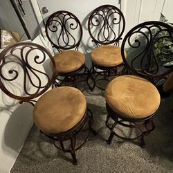 4 BAR HEIGHT, SWIVEL, HEAVY-DUTY STEEL CHAIR SET