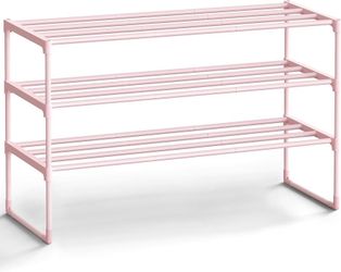 Pink 3-Tier Shoe Rack