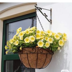 AMAGABELI GARDEN & HOME 4 Pack 14 Inch Hanging Baskets Planter for Flowers Round Outdoor Indoor Pots