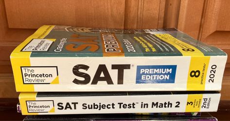 Pair of outdated Princeton Review SAT Prep Books for Generic Math Practice