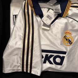REAL MADRID 99/00 RETRO HOME SOCCER JERSEY