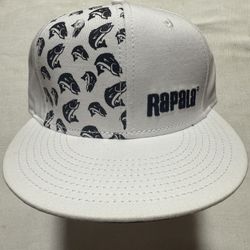 Rapala Fishing Hat White with Fish Lure Pattern