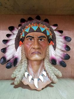 American Indian head statue