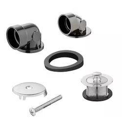 Everbilt Twist & Close 1-1/2" Schedule 40 Black ABS Bath Waste & Overflow Drain Kit, Chrome