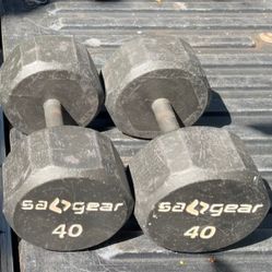 PAIR OF 40 LB.  DUMBBELLS 