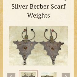 Pair of 19th Century Silver Berber Scarf Weights