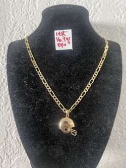 14K Solid Gold Chain and Pendant For Wedding 16.7Gr 24 Inches Long 