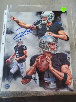 Derek Carr 8x10 Autograph photo