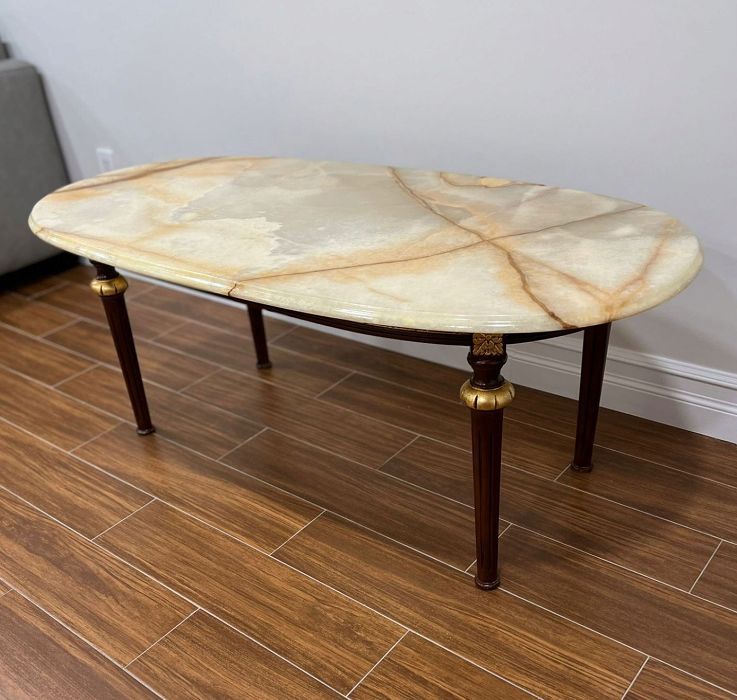 Onyx top Brass Table