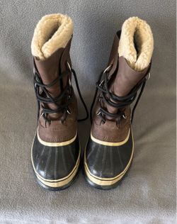 Sorel Caribou NM1000-238 Men's Size 7 Brown Leather Winter Snow Boots w/ Box