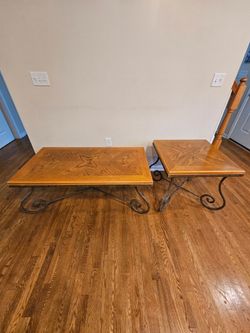 Coffee Table And End Table Two Piece Livingroom Accent Table Set