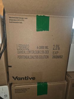 Dianeal Low Calcium 2.5% Dextrose Peritoneal Dialysis Solution (manufactured by Vantive / Baxter), specifically 4-3000 mL bags