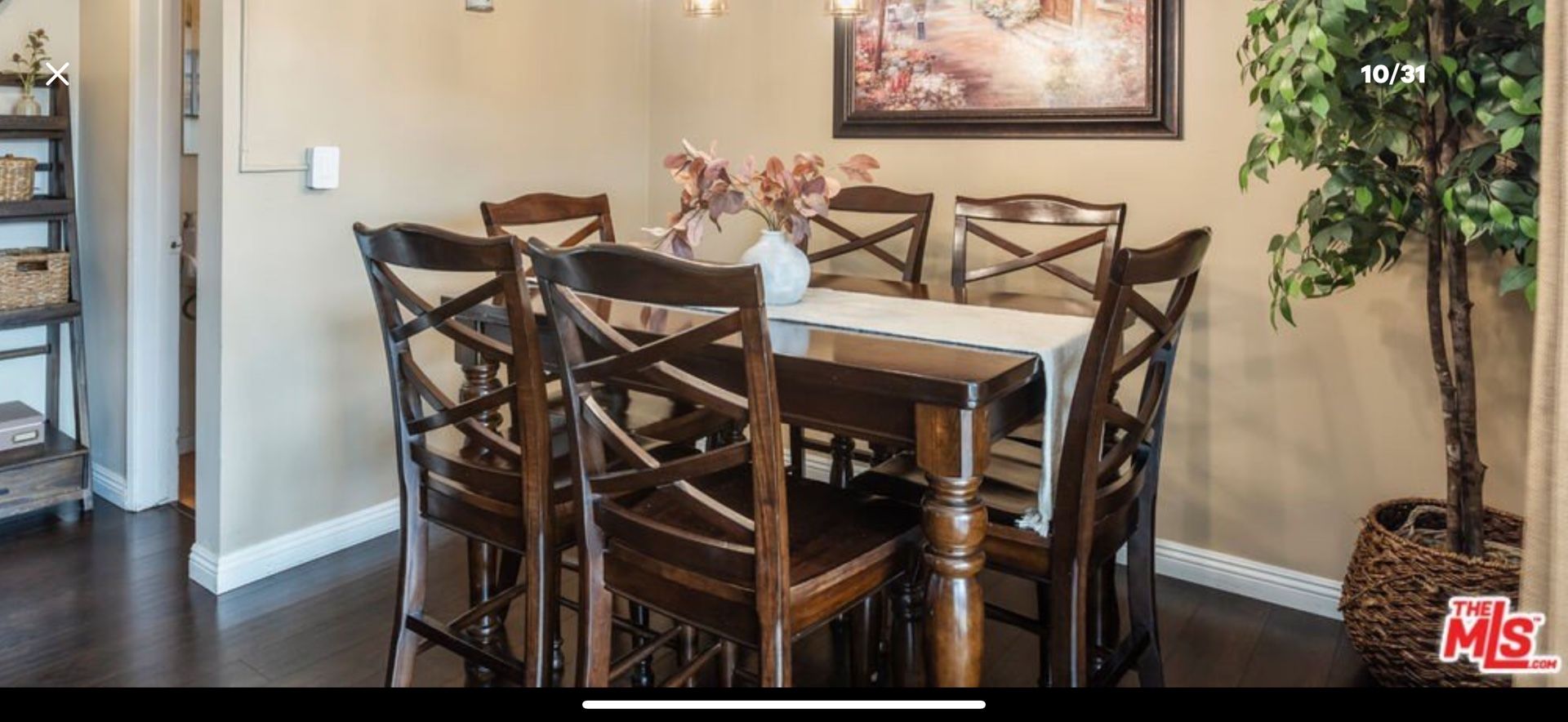 Dining room set with 6 Chairs real wood