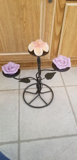 Wrought iron candle holder