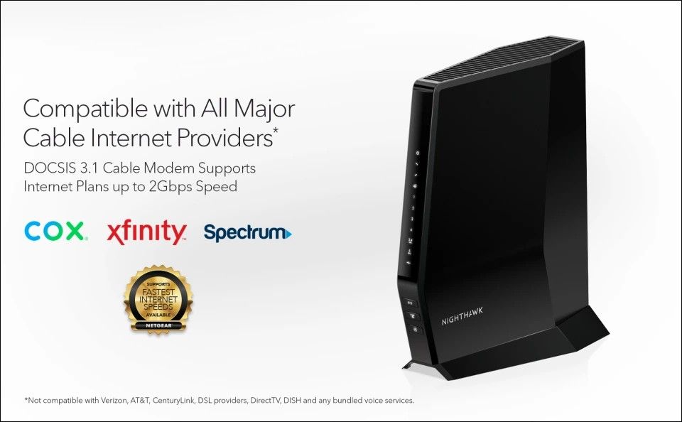 Nighthawk CAX30 AX2700 WiFi 6 Cable Modem Router