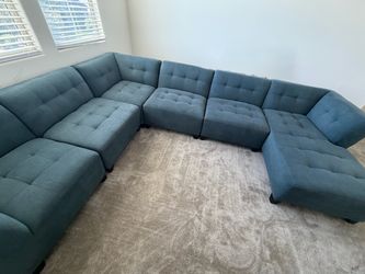 Large green Modular Sectional Sofa